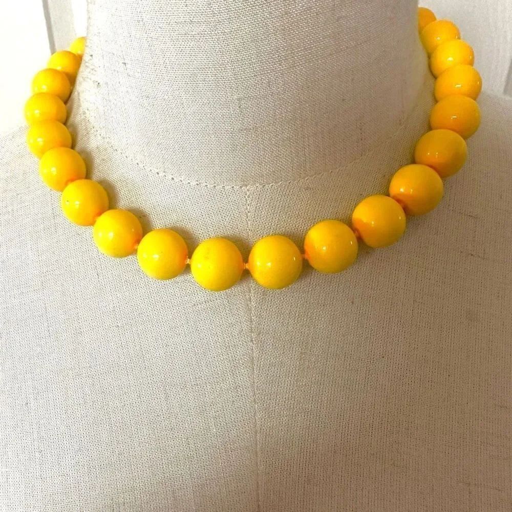 Yellow beaded necklace